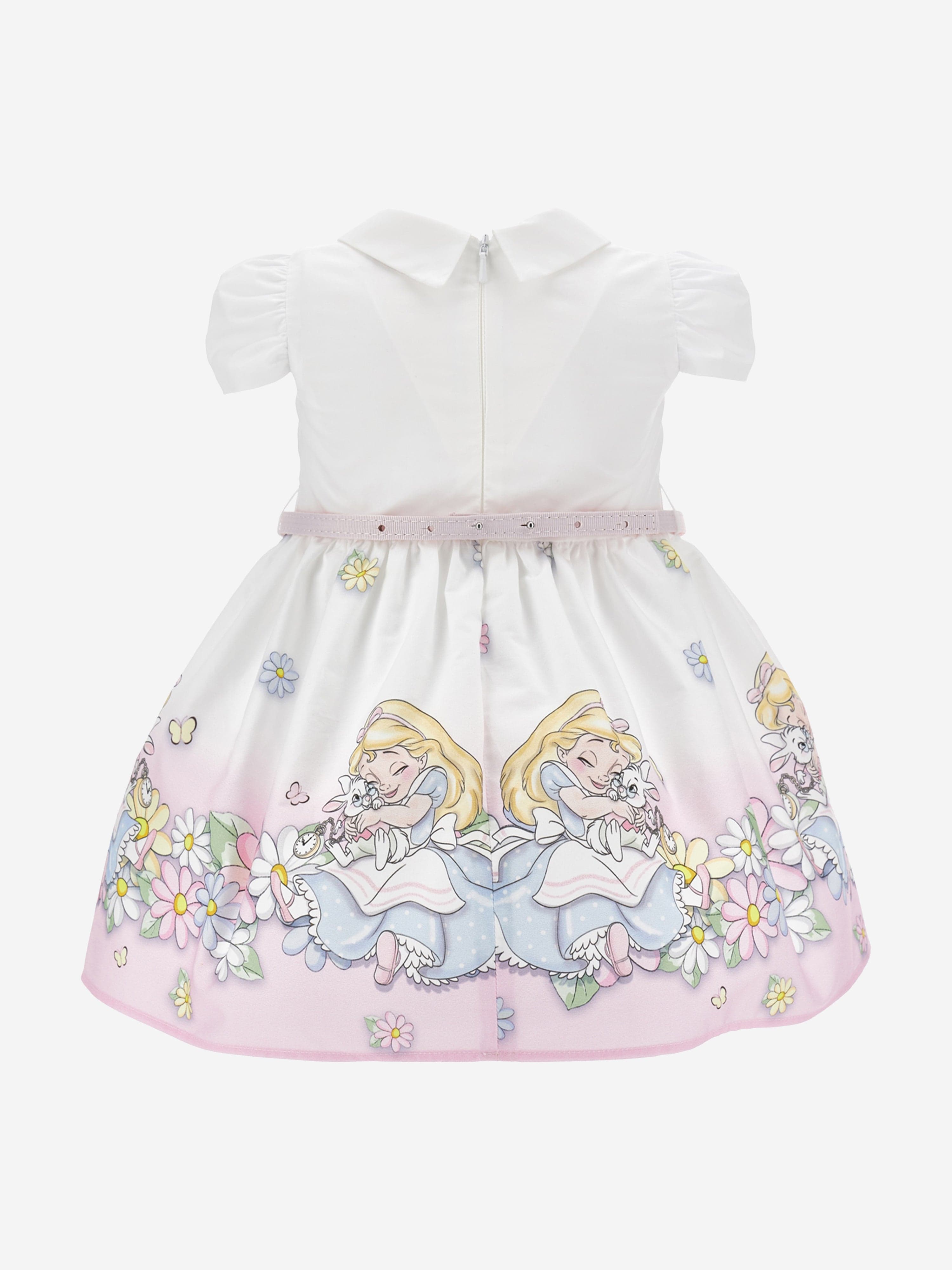 Baby Girls Alice in Wonderland Costume Dress - White Tea Party Outfit for Halloween, Birthday & Dress-Up Play