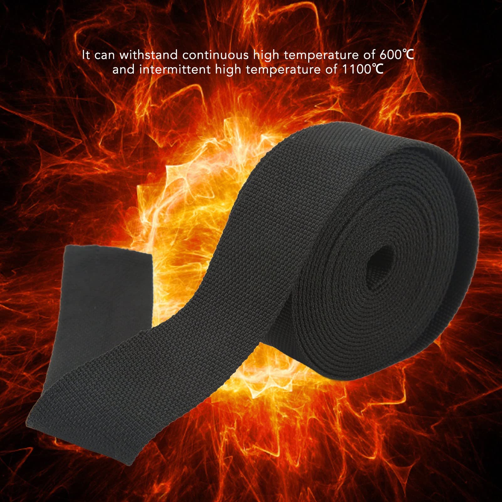 High-Temperature Fiberglass Heat Shield Sleeve - 16mm Adjustable Exhaust Wrap & Wire Loom Protector for Car, Motorcycle, and Automotive Applications (7.5M/25FT, Black) - Ideal for Spark Plug Wires, Hose Protection, and Heat Management in High-Performance Vehicles