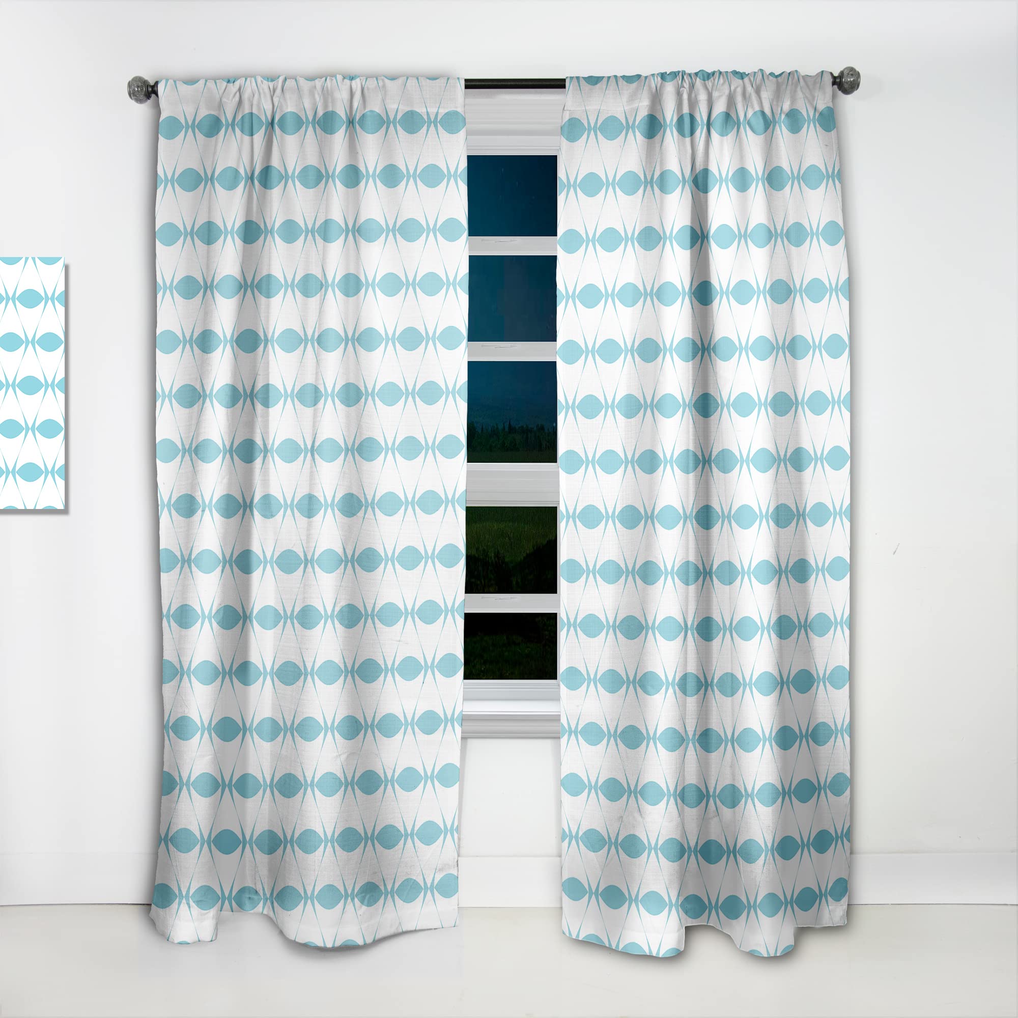 DesignQ Abstract Retro Geometric Pattern Thermal Insulated Curtains - Single Panel 52x84 - Bedroom & Living Room Window Drapes for Energy Saving & Stylish Home Decor