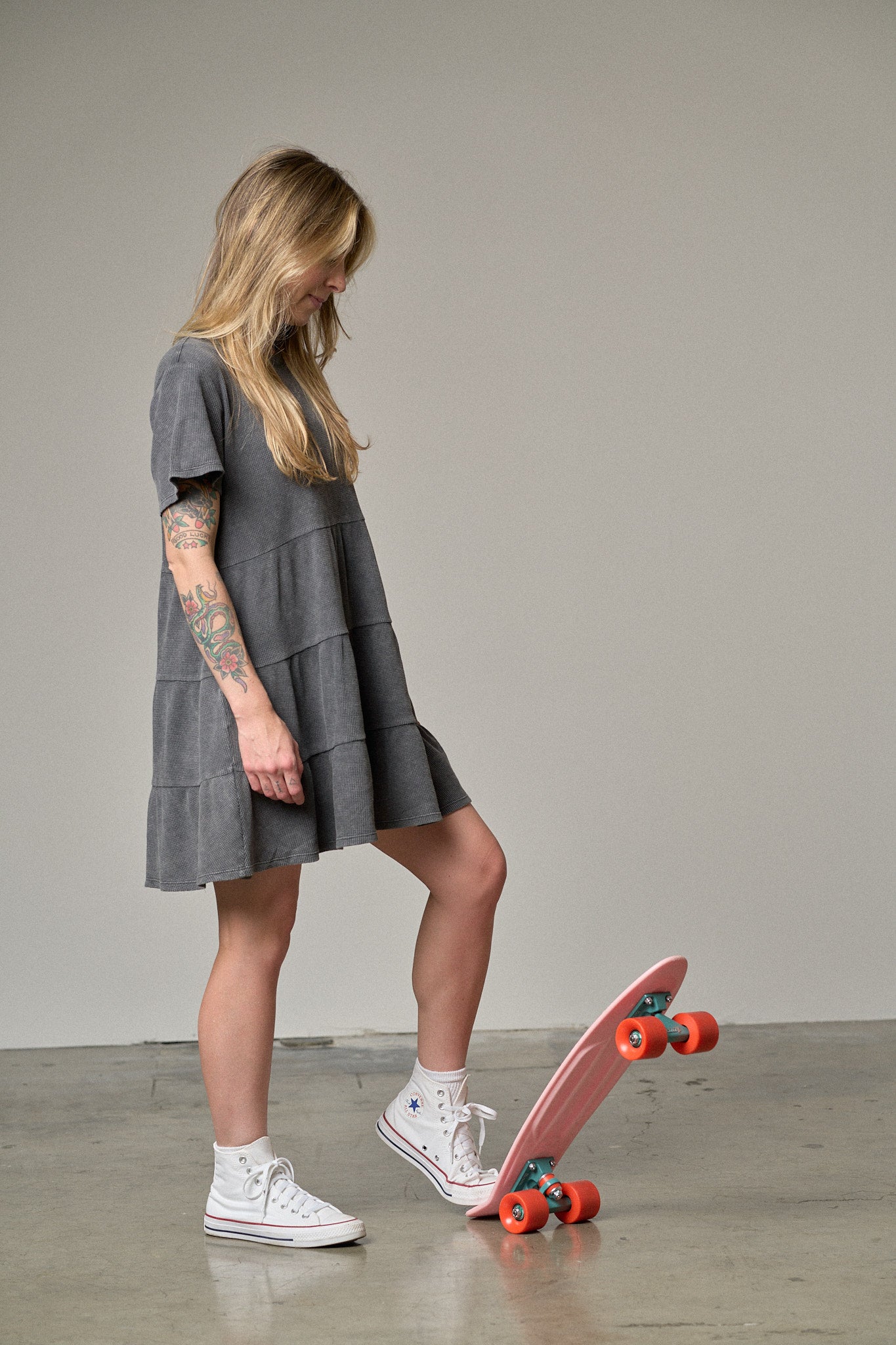 Women's Black Acid Wash Waffle Dress - Stylish Vintage-Inspired Outfit for Casual Wear, Date Night & Summer Fashion