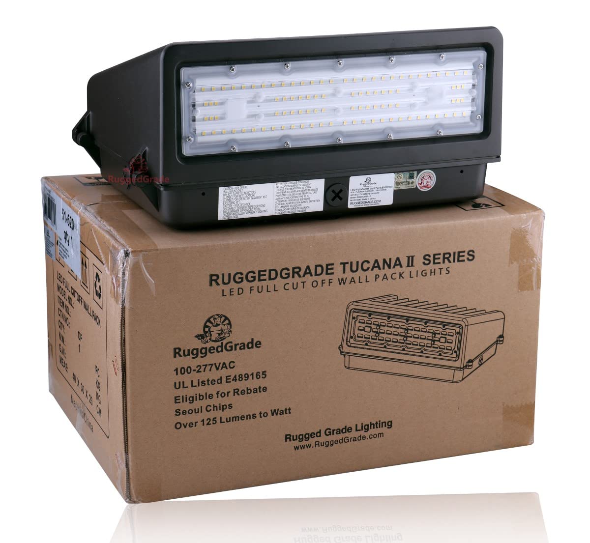 RuggedGrade 40W LED Wall Pack Light - Tucana II Series Full Cut Off - 5400 Lumens - 5000K Daylight White - Dark Sky Compliant Outdoor Lighting - Dimmable - Perfect for Parking Lots, Warehouses & Building Exteriors