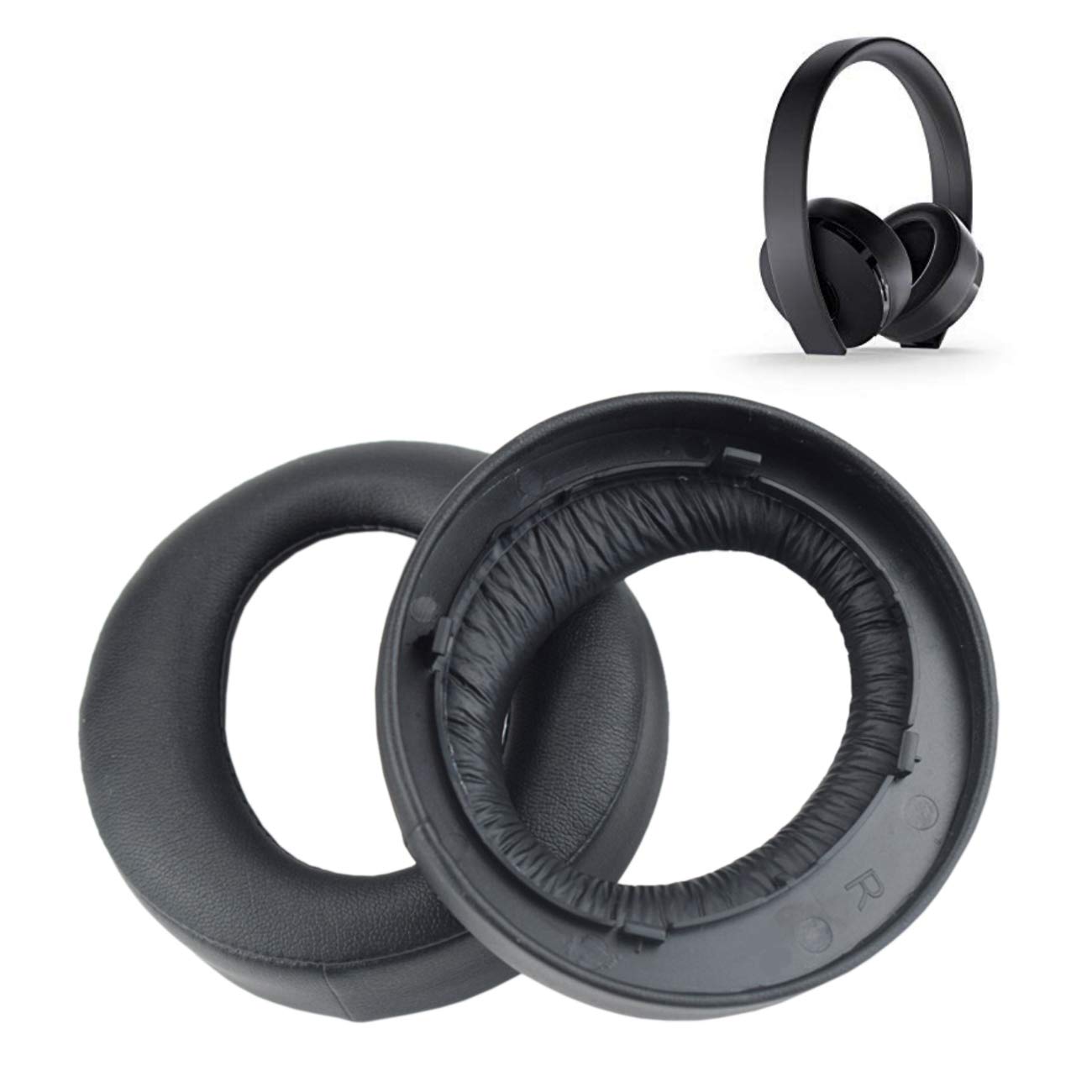 Premium Replacement Ear Pads for Sony PS4 Gold Wireless Headset CUHYA-0080 - Soft Memory Foam Cushions, Noise Isolation - Perfect for Gaming, Streaming & Long Play Sessions (Black)