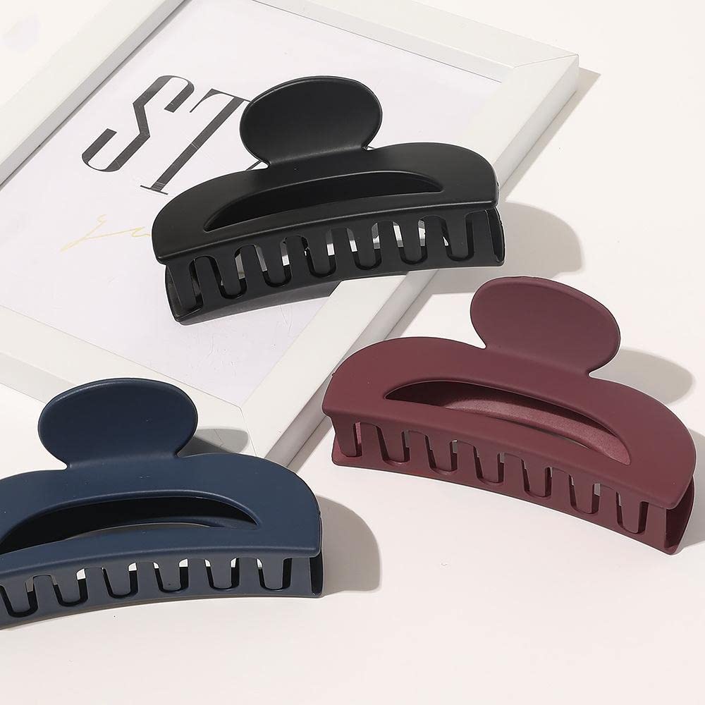 Korean Matte Hair Claws - 2 Pack Geometric Hair Clips for Women & Girls | Non-Slip Hairpins, Crab Claw Hair Accessories | Perfect for School, Work, Parties & Everyday Styling