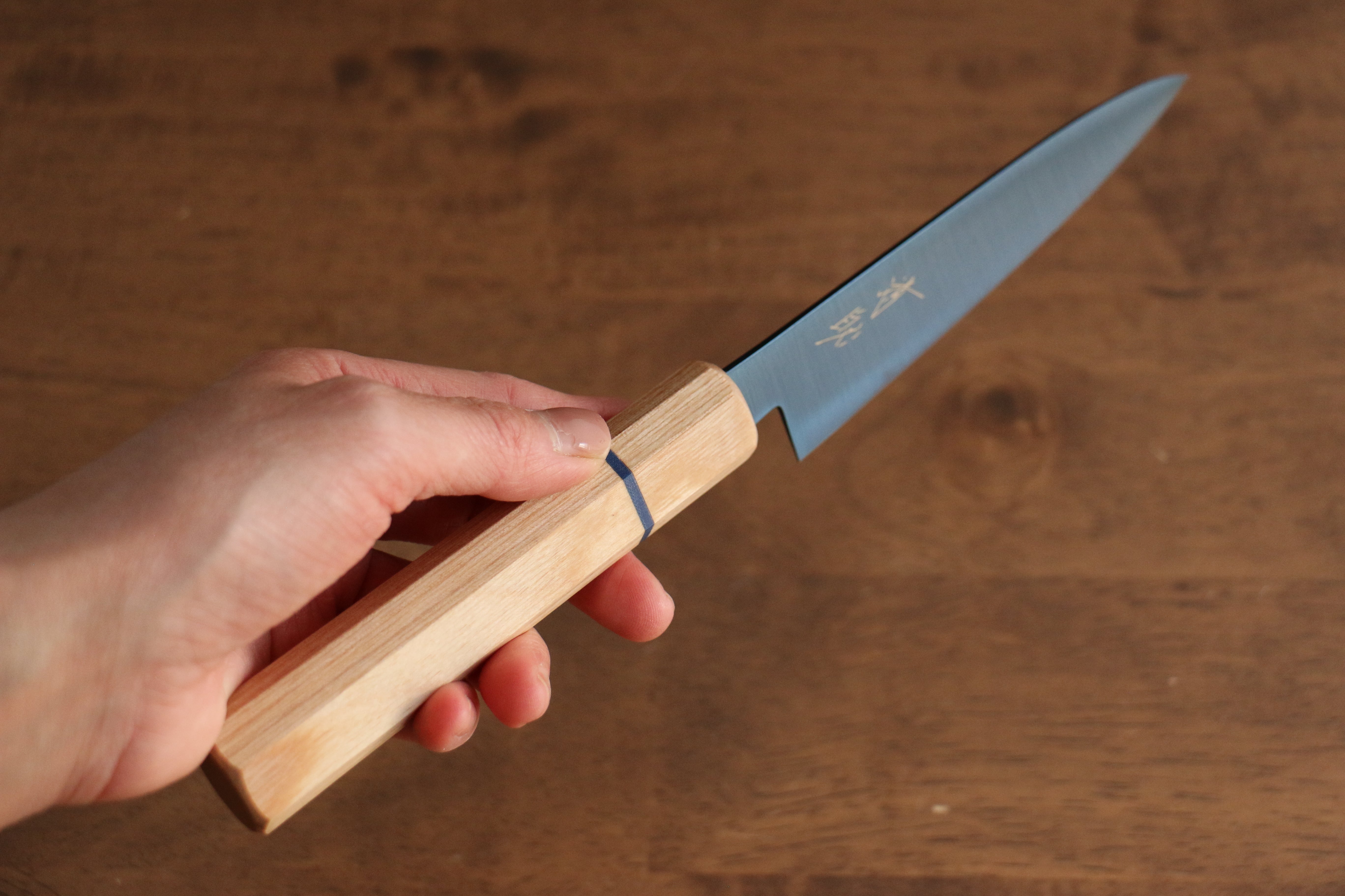 Seisuke SK 85 120mm Petty Utility Knife - Japanese Stainless Steel Blade with Ion Plating & White Wood Handle - Perfect for Slicing, Peeling & Precision Kitchen Tasks