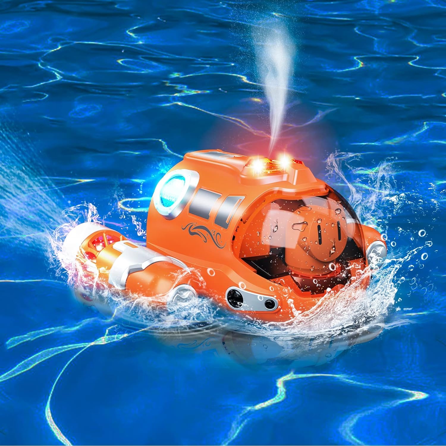 **Remote Control Boat for Kids - 2.4GHz RC Spray Gas Boat with LED Lights, Pool & Water Toys for Ages 6-12 - Perfect Summer Outdoor & Indoor Toy Gift for Boys & Girls - Fun for Pools, Lakes & Beach Play**