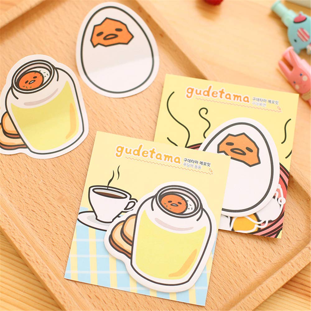 Cute Cartoon Egg-Shaped Japanese Notepads - Set of 12 Adorable Note Papers for School, Office & Gift Giving