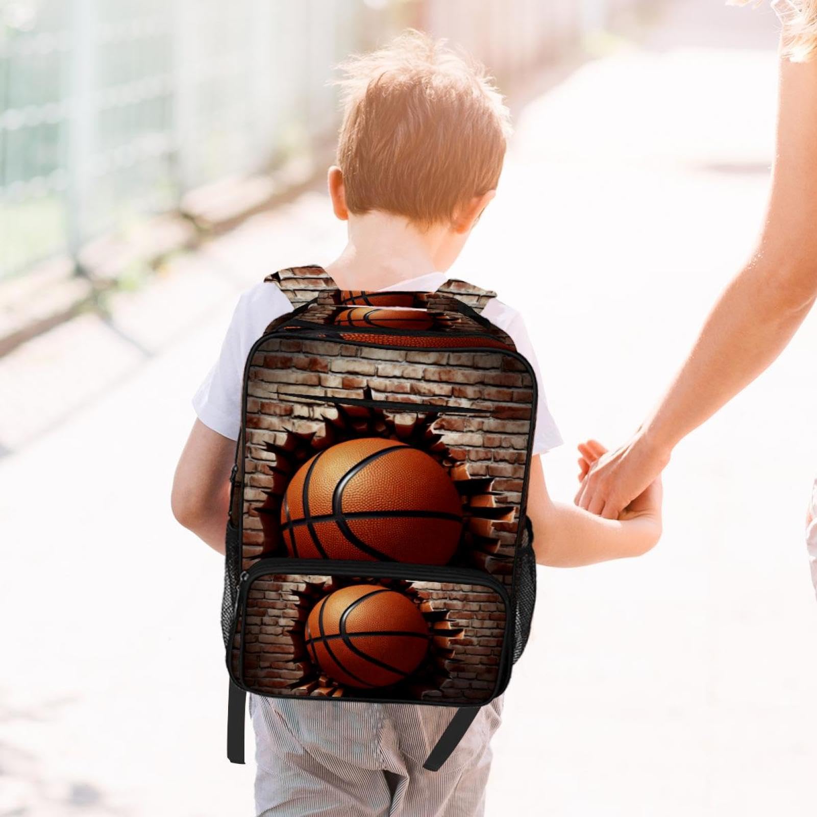 Durable Travel Backpack for Men & Women - Water-Resistant Basketball Wall Texture Design - Perfect for Hiking, Gym, Work & Outdoor Adventures