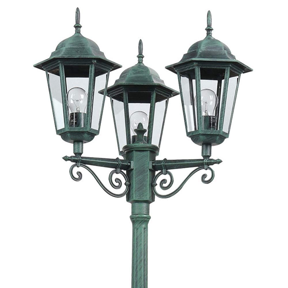 3-Head LED Garden Street Light with Aluminum Pole - E27 Socket, Die-Casting Waterproof Design for Lawn, Pathway & Outdoor Lighting | Perfect for Driveway, Backyard & Landscape Illumination