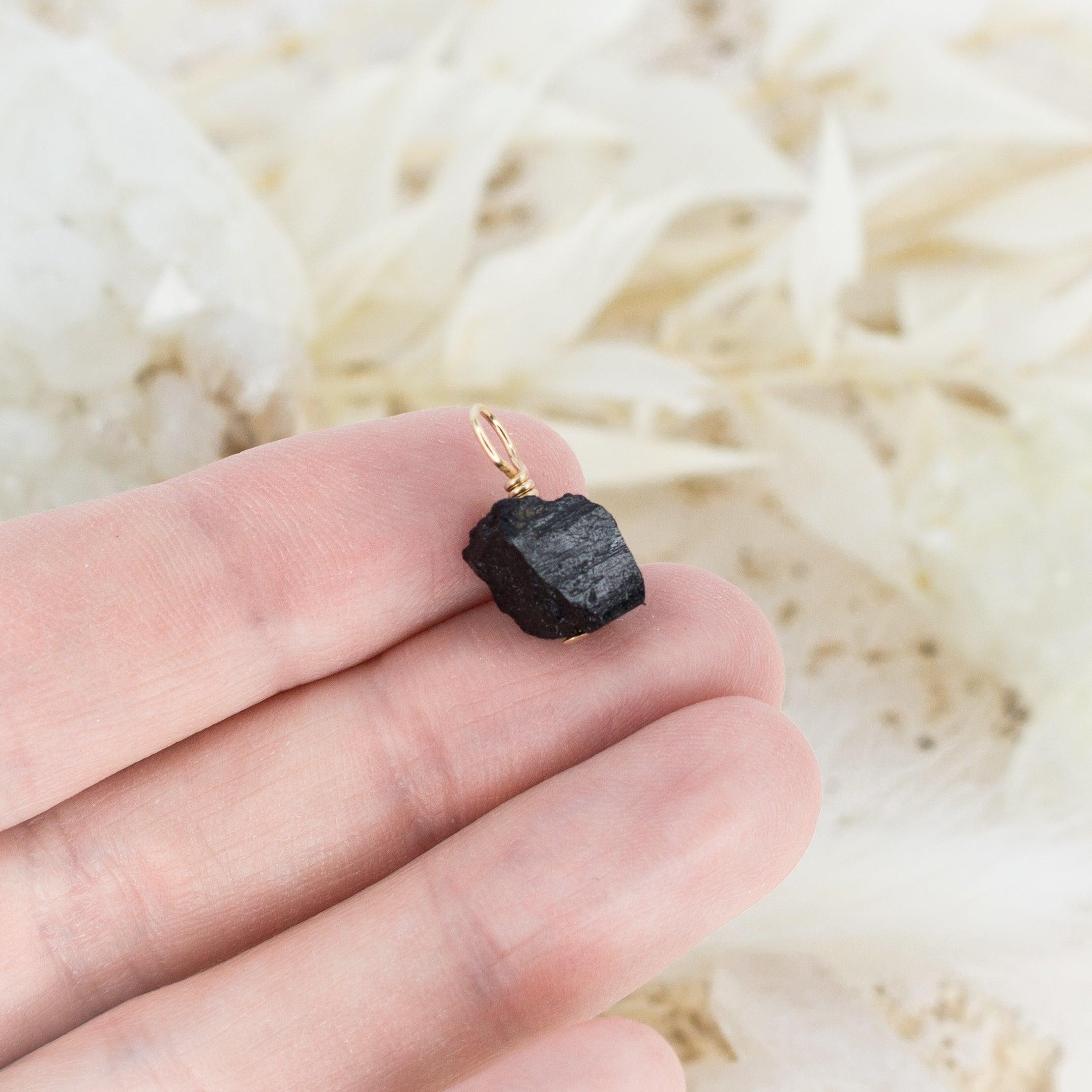 Natural Raw Black Tourmaline Crystal Pendant Necklace - Protection Stone Jewelry for Energy Cleansing & Spiritual Healing | Perfect for Meditation, Yoga & Daily Wear