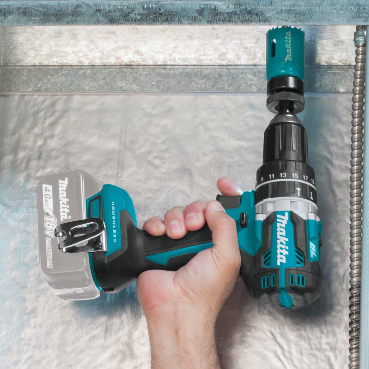18V LXT Lithium-Ion Brushless Cordless Hammer Drill Driver Kit with 5.0Ah Battery - Powerful Tool for DIY Projects, Home Improvement & Construction Work