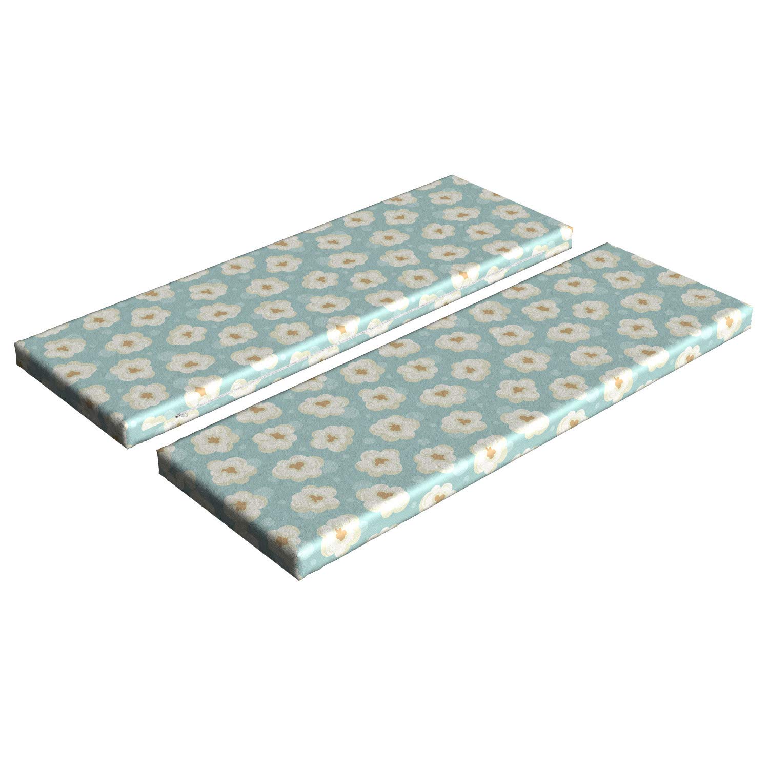 Ambesonne Popcorn Bench Cushion Set of 2 - Soft Foam Seat Pads with Decorative Cover, 45