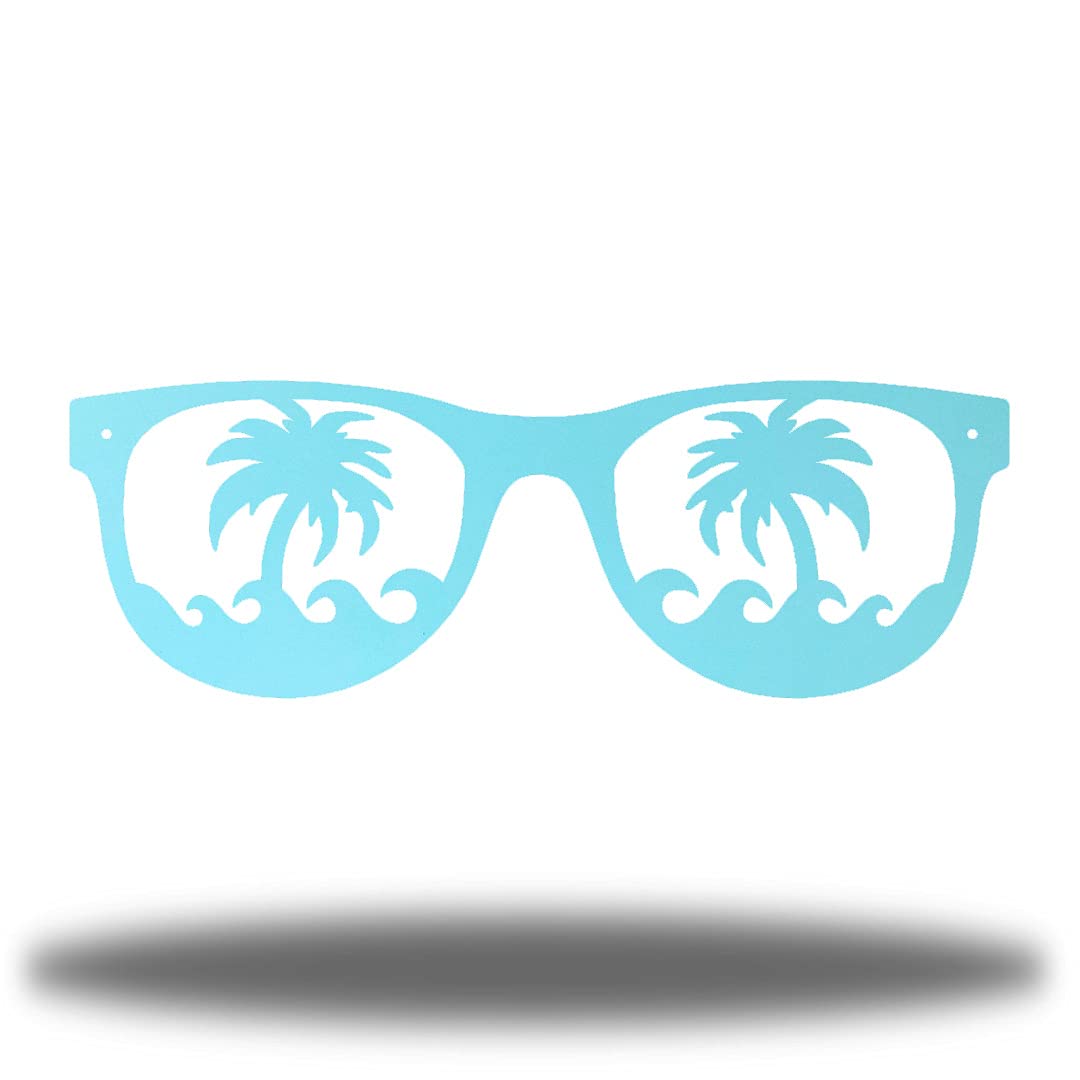Riverside Designs Wacky Sunglasses Coastal Beach Metal Wall Art Decor | USA Made | Multiple Colors & Sizes (Sea Foam, 30 Inch) - Perfect for Beach House, Coastal Decor, Bar & Restaurant Wall Art