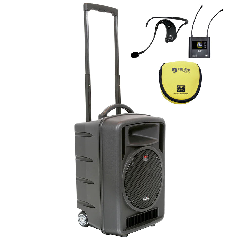 Galaxy Audio Traveler TV10 Portable Bluetooth Speaker with EVO E Splash-Proof Headset Mic - Perfect for Outdoor Events, Travel & Live Performances
