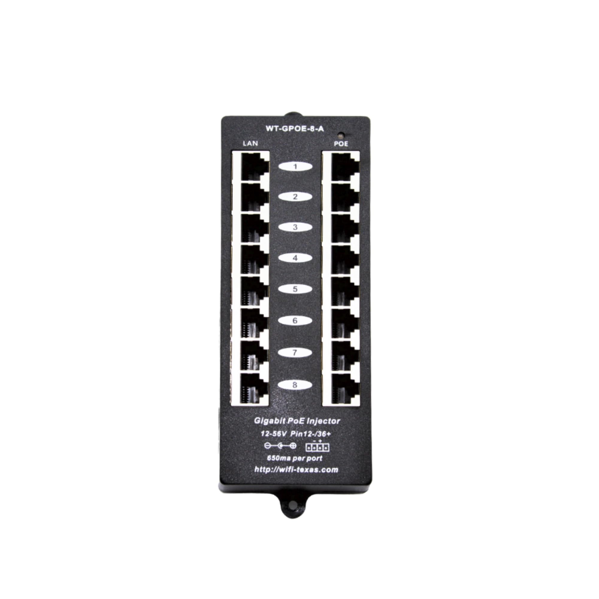 8 Port Gigabit Passive PoE Injector - 48V 120W Power Over Ethernet Midspan - Wall Mount for IP Cameras, WiFi Access Points & VoIP Phones - Compatible with Non-PoE Switches | Home Security & Office Network Setup