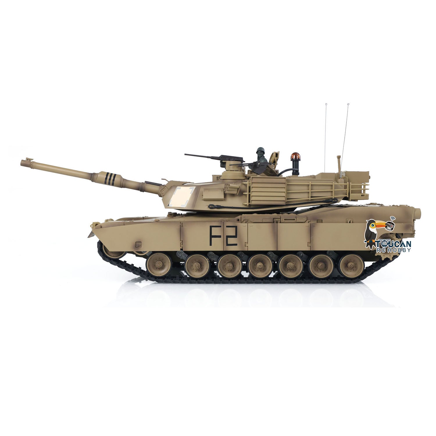 1:16 Scale 7.0 Henglong 2.4Ghz RTR RC Tank - M1A2 Abrams Model 3918 with Steel Gearbox, Barrel Recoil & 360° Rotating Turret | Perfect for Military Enthusiasts, Collectors and Outdoor RC Battles