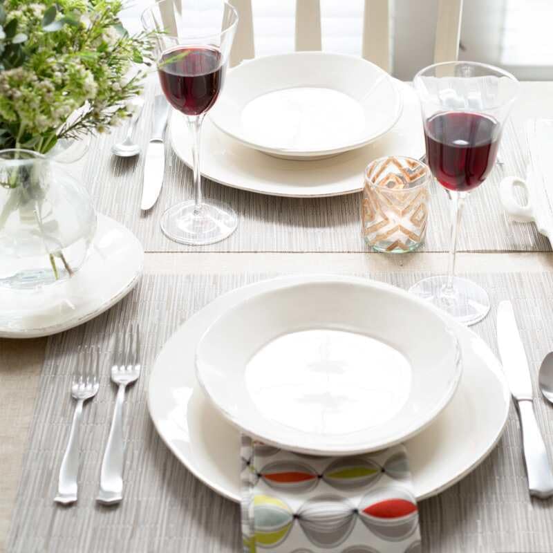 Vietri Lastra Gray 12 Inch Stoneware Dinner Plate - Handcrafted Ceramic Dinnerware for American Dining, Perfect for Everyday Meals & Special Occasions