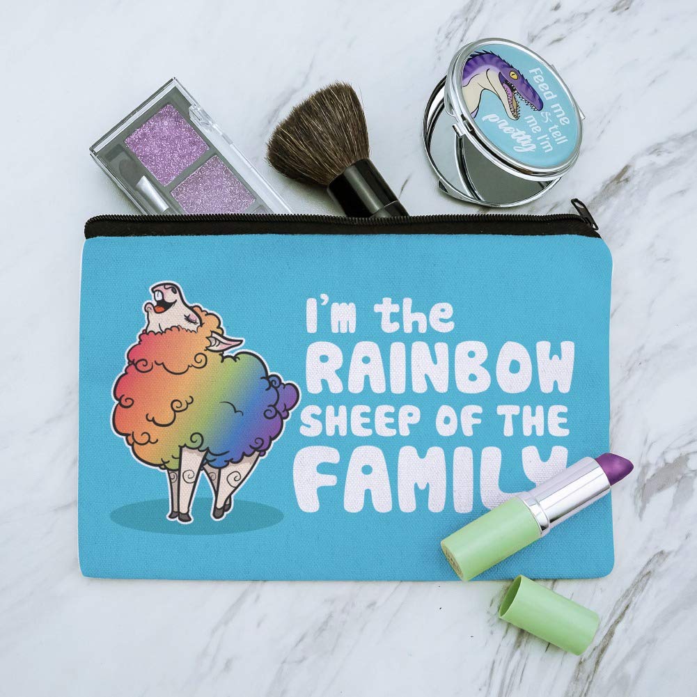 Rainbow Sheep Family Pride Makeup Bag - Waterproof Cosmetic Organizer Pouch for LGBTQ+ Travel & Storage | Perfect for Pride Events, Travel, and Daily Makeup Organization