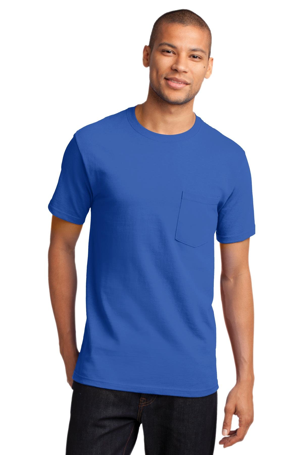 Port & Company Men's Tall Essential Pocket T-Shirt - Royal Blue, XXXX-Large Tall - Comfortable Work & Casual Wear for Everyday Use