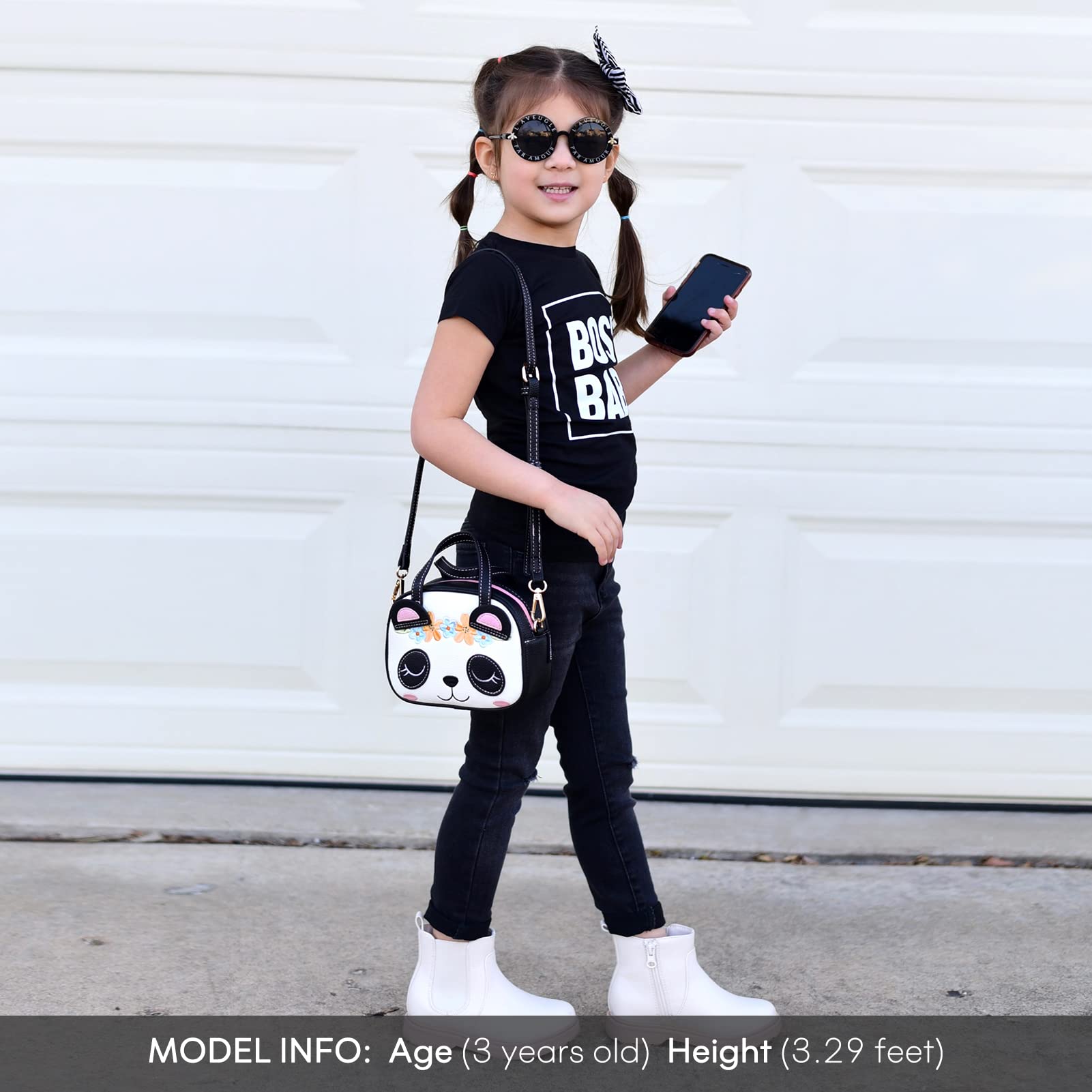 Mibasies Panda Purse for Little Girls - Cute Toddler Handbag for Kids Age 3-8 | Perfect for Dress-Up, Birthday Gifts & Pretend Play