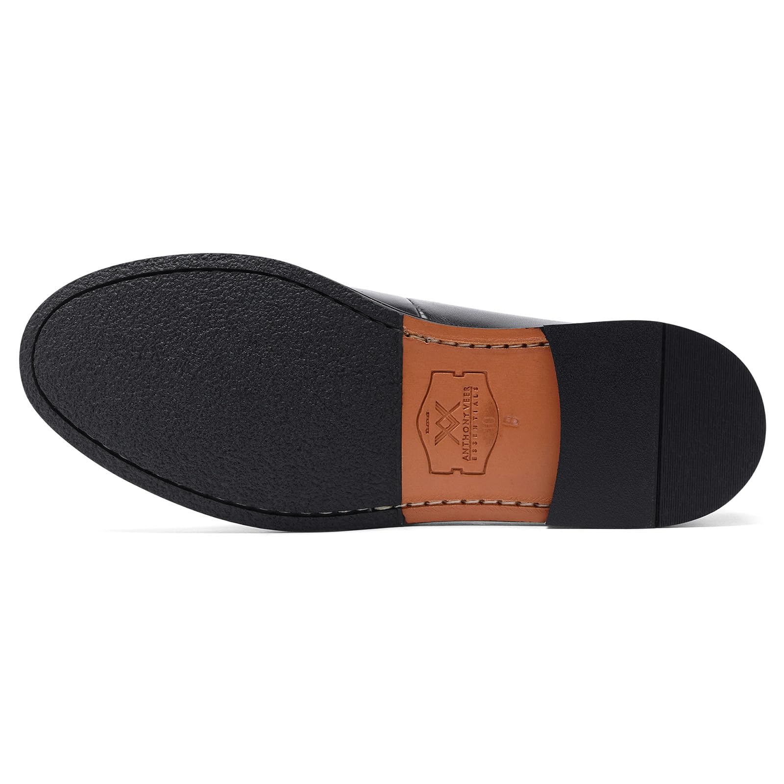 Anthony Veer Sherman Men's Penny Loafers - Genuine Leather Blake Stitch Dress Shoes with Ortholite® Cushioned Footbed - Comfortable Business Casual & Formal Wear for Office, Wedding & Daily Use