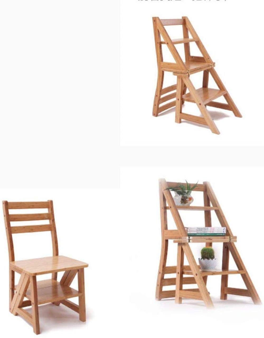Multifunctional Foldable Wooden Step Stool for Home - Solid Wood Climbing Ladder, Compact Indoor Step Stool for Kitchen, Bathroom & Kids' Play Area