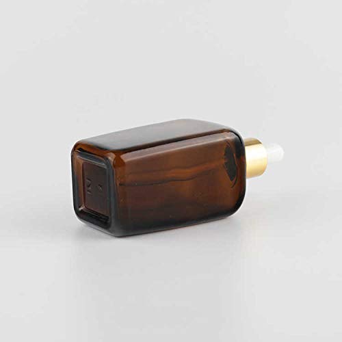 Set of 8 - 100ml Amber Square Glass Dropper Bottles with Leak Proof Caps - Essential Oil Storage, DIY Skincare, Cosmetic Containers - Perfect for Travel, Home Use & Gift Packaging