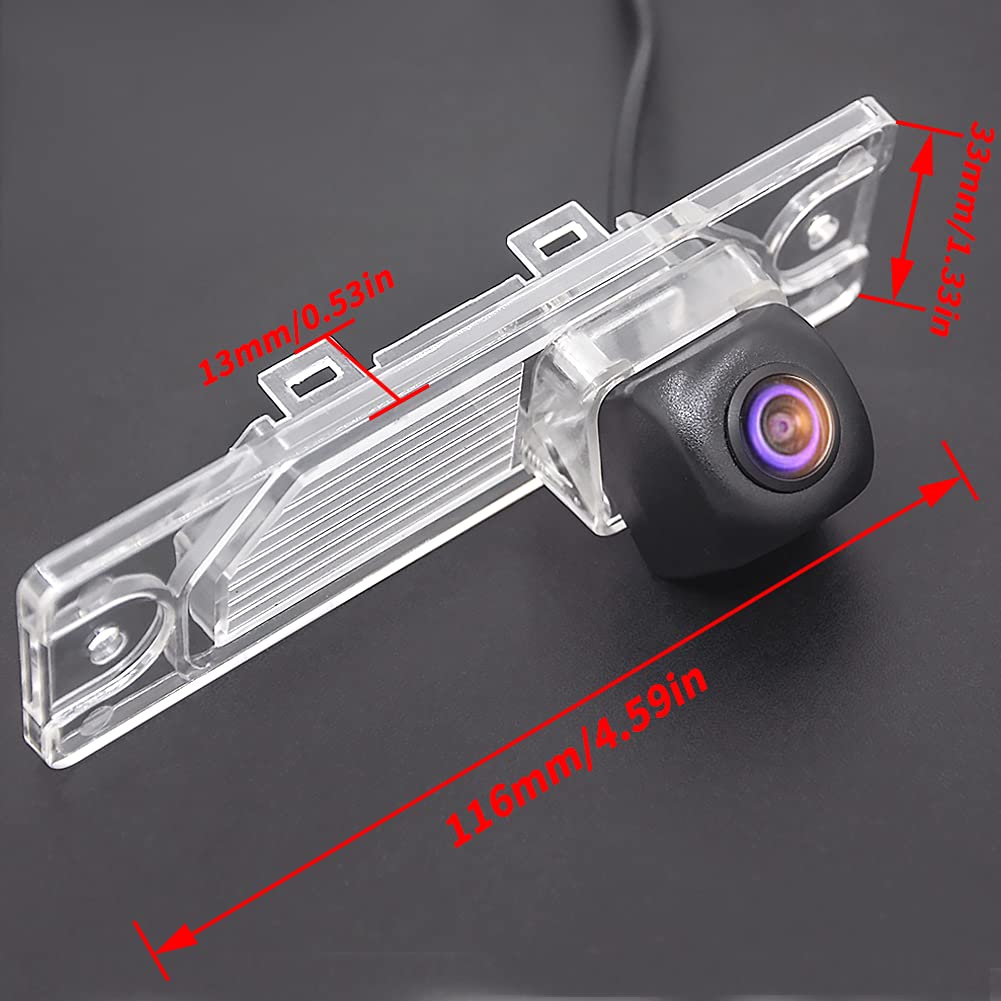 Renault Koleos LED License Plate Backup Camera 2007-2014 - HD Fisheye Reverse Parking Aid for Night Vision & Safety - Perfect for Tight Parking Spots & Low Visibility Conditions