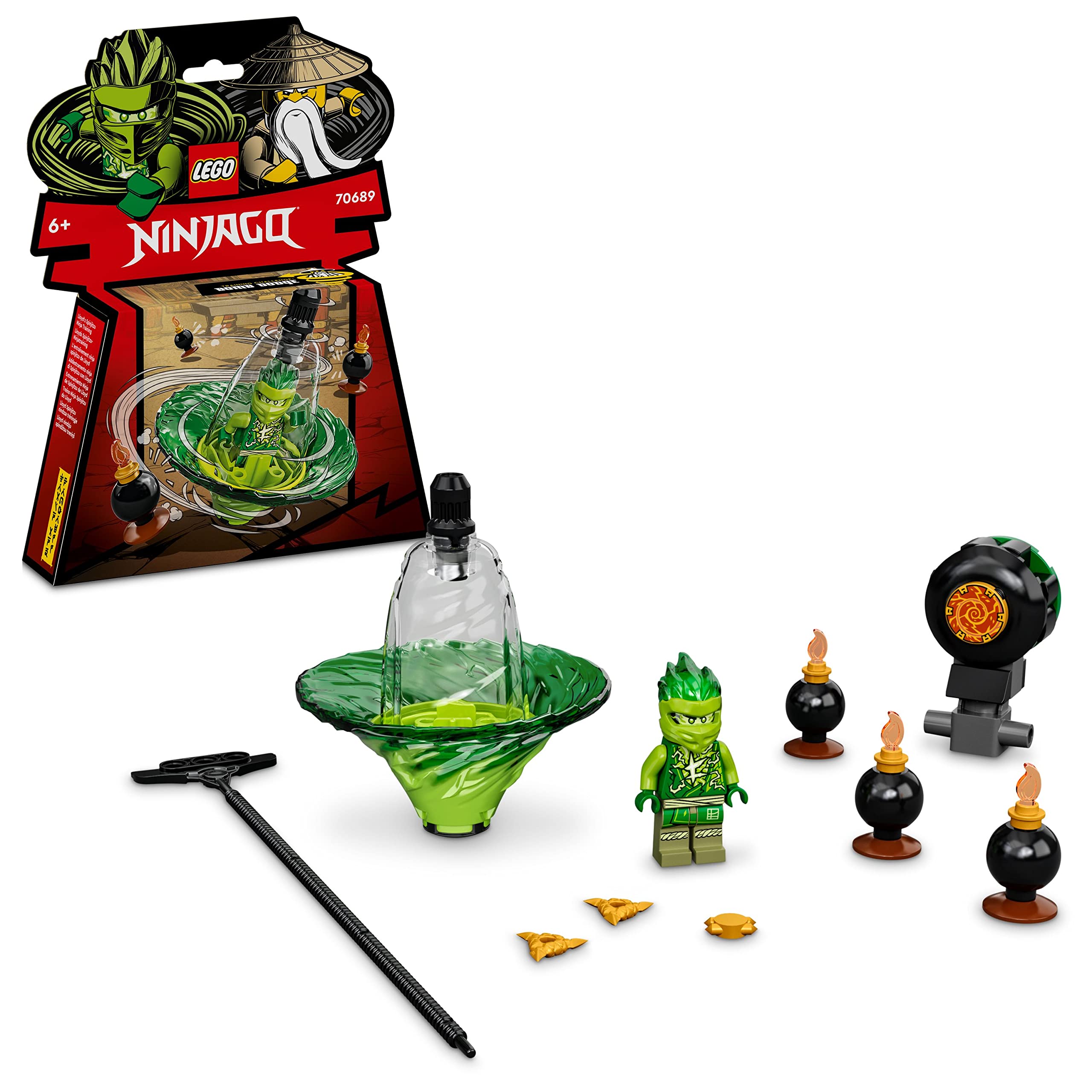 LEGO 70689 Ninjago Lloyd's Spinjitzu Ninja Training Toy Spinning Top for Kids Ages 6+ with Lloyd Minifigure - Perfect Gift for Birthday & Playtime Battles