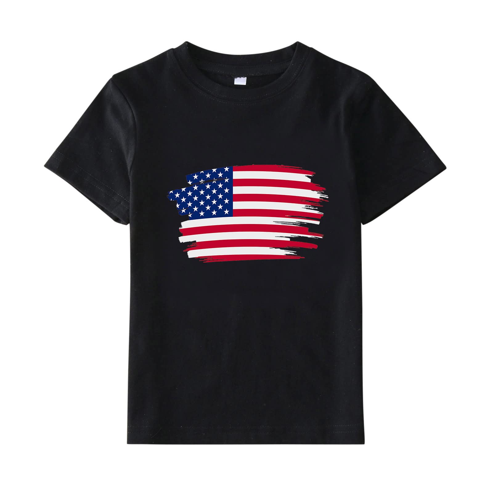 4th of July Patriotic T-Shirt for Toddler Boys & Girls - Independence Day Short Sleeve Tee in White & Black (3 Years) - Perfect for Summer Celebrations, Family BBQs & Firework Shows