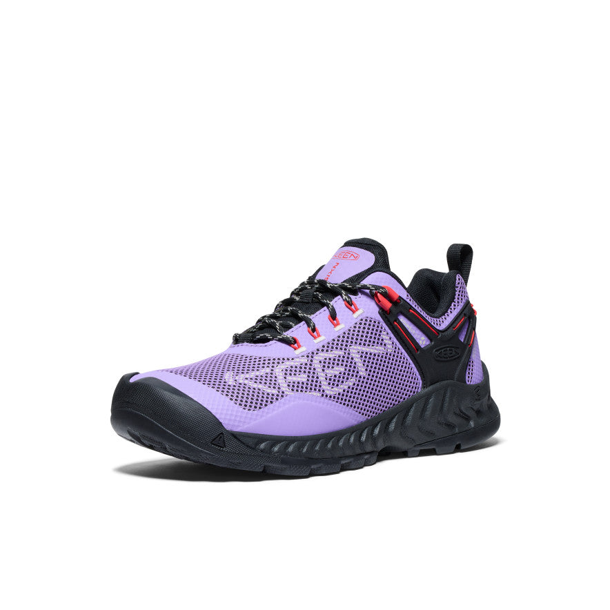 NXIS EVO Women's Waterproof Running Shoes - Paisley Purple/Poppy Red | Lightweight & Breathable for Trail Running, Hiking & Outdoor Activities