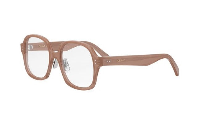Celine THIN CL50151F 045 Shiny Opaline Pink Geometric Women's Eyeglasses - Trendy Cat Eye Glasses for Women, Fashionable Optical Frames for Work, Dating & Everyday Wear