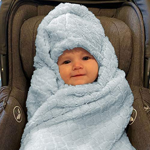 Pastel Blue Baby Car Seat Blanket - Soft Swaddle Wrap for Newborns & Toddlers | Boys & Girls | Interior Car Seat Cover to Keep Clean | Perfect for Travel, Stroller & Nursery Use