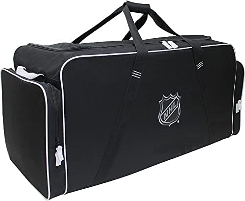 37-Inch Black NHL Durable Oversized Duffle Bag with 3 Pockets & Double Carry Handle - Perfect for Travel, Gym, Sports Equipment & Hockey Gear Storage