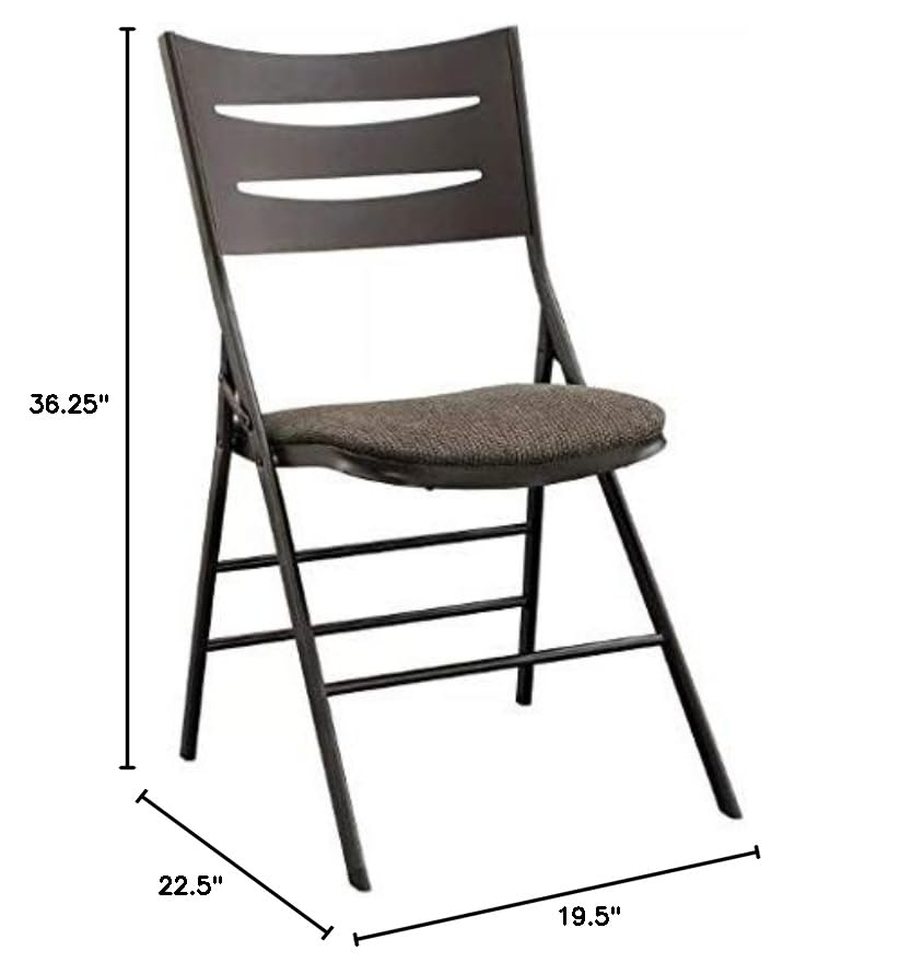 MECO Sudden Comfort Destiny 3 Slat Back Padded Folding Chair with Contoured Backrest & Steel Frame - Indoor Outdoor Event Chairs, Patio, Camping, Picnic, Beach, Backyard (Set of 4, Cinnabar Red)