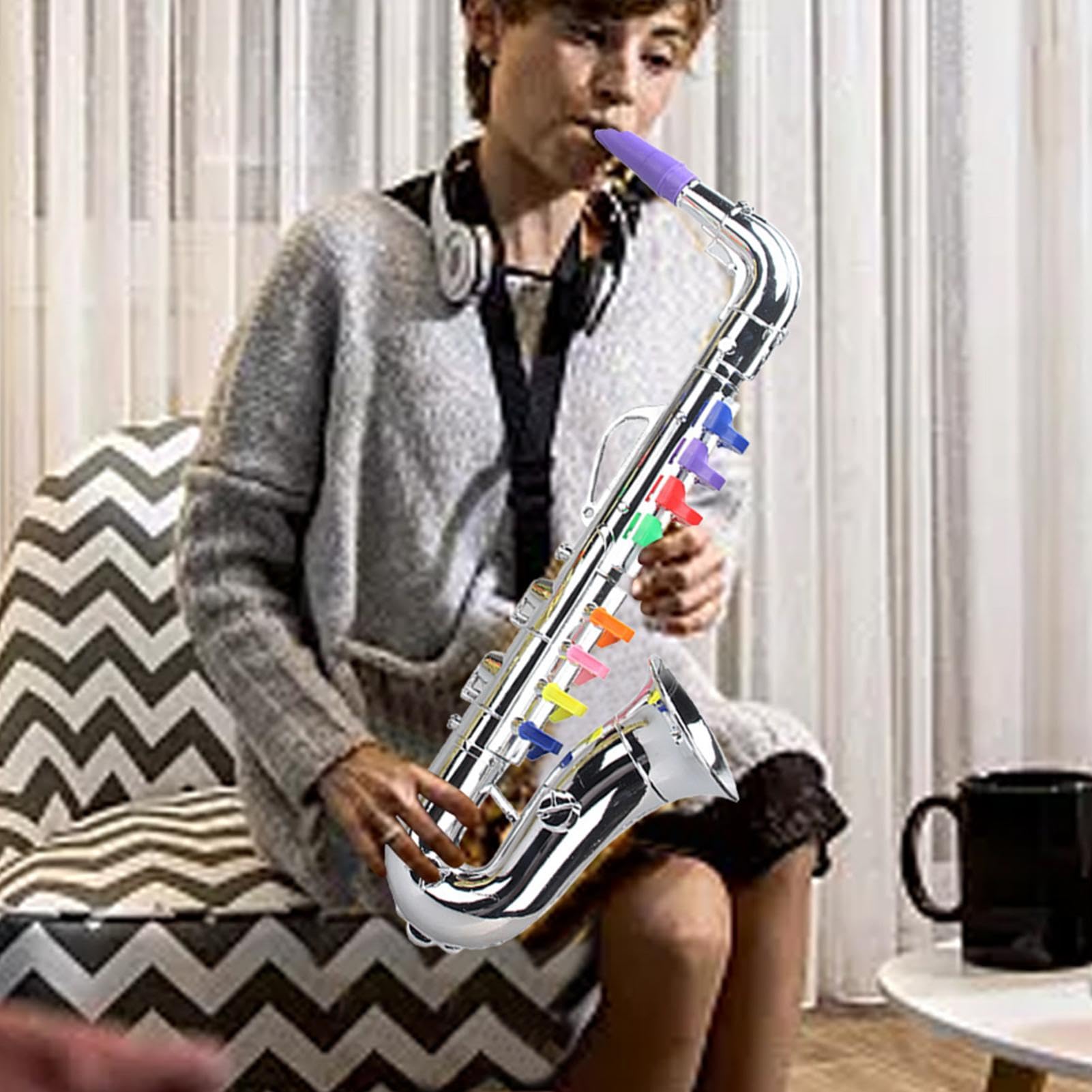 Kids Toy Saxophone - Early Learning Musical Instrument for Toddlers | Fun & Educational Pretend Play, Multifunctional Toy for Children | Perfect for Birthday Gifts, Preschool Learning & Music Exploration