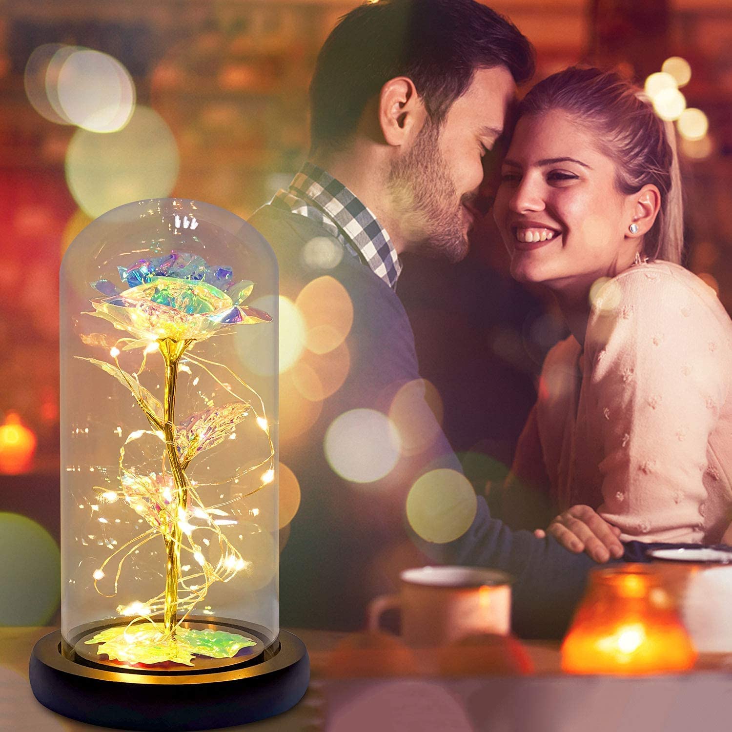 Galaxy Rose Preserved Flower Gift - Birthday, Mother's Day, Anniversary Present for Mom, Wife, Girlfriend | Long-Lasting Floral Keepsake for Home Decor, Wedding Centerpiece & Romantic Surprise