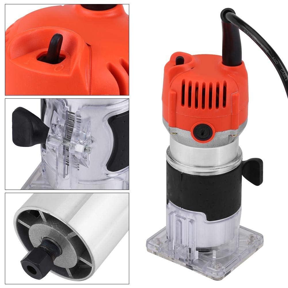 30000RPM Electric Wood Router Tool Kit - Variable Speed Hand Trimmer & Laminator for Woodworking - 110V US Plug - Perfect for DIY Projects, Furniture Making, and Cabinet Trimming