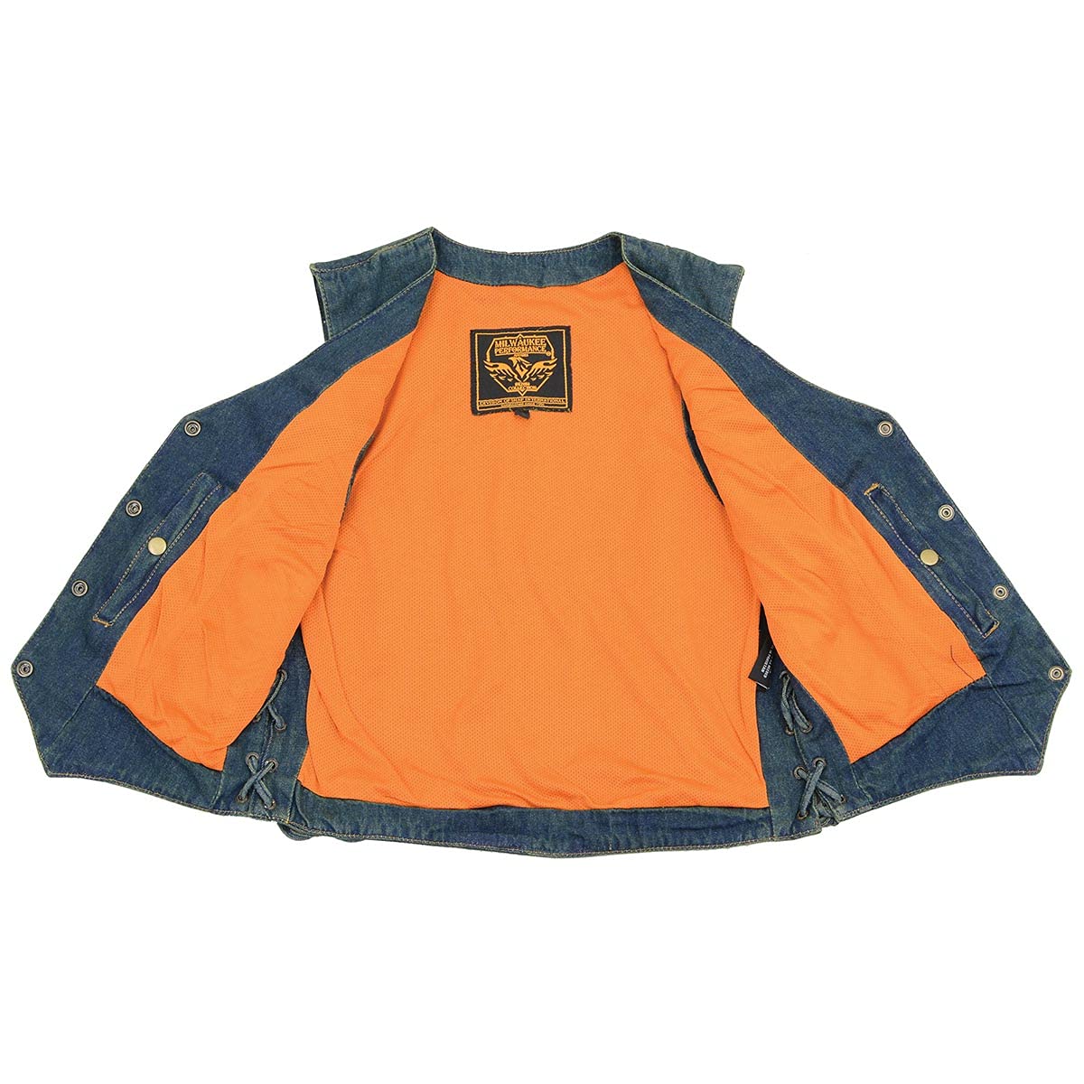 Milwaukee Leather Women's Premium Denim Motorcycle Vest for Bikers | MDL - Medium | Perfect for Harley Davidson Rides & Outdoor Adventures