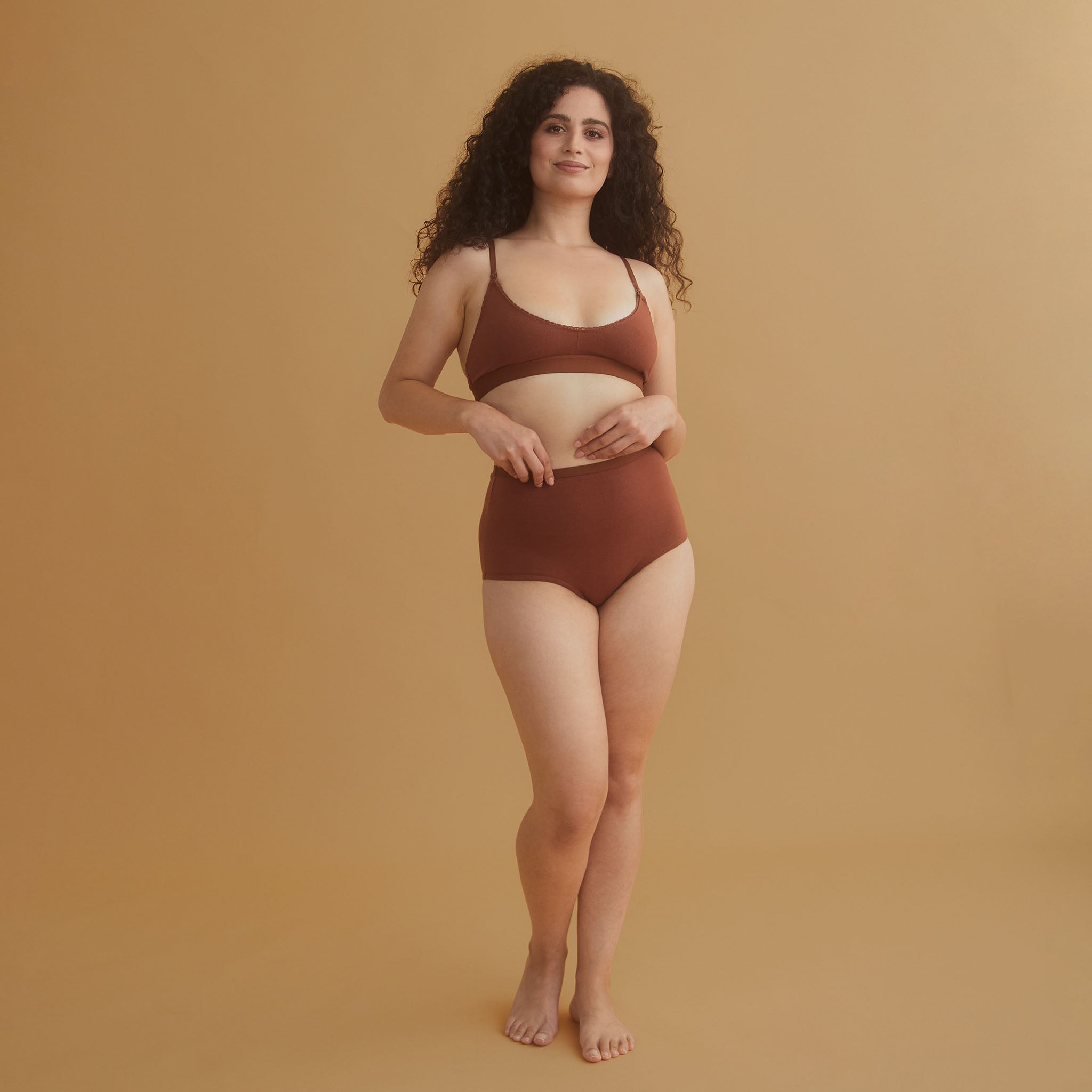 Blooma Organic Cotton Nursing Bra - Comfortable & Breathable Maternity Bra for Breastfeeding Moms - Chestnut Brown - Perfect for Pregnancy, Postpartum & Everyday Wear