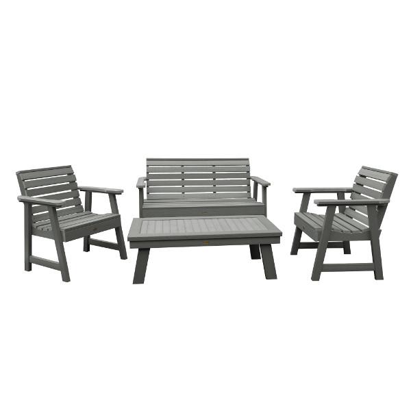 Weather-Resistant Garden Bench and Chairs Outdoor Conversation Set for Patio, Backyard, and Porch Relaxation