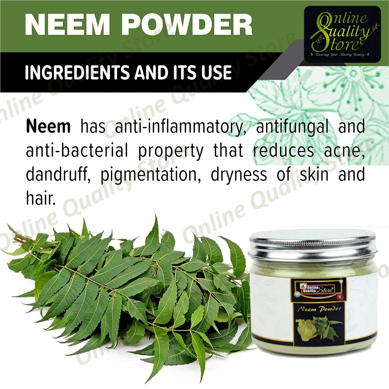 Organic Neem Powder for Face & Skin Care - 150g | Natural Acne Treatment, Brightening & Anti-Aging | Perfect for DIY Face Masks & Skincare Routines