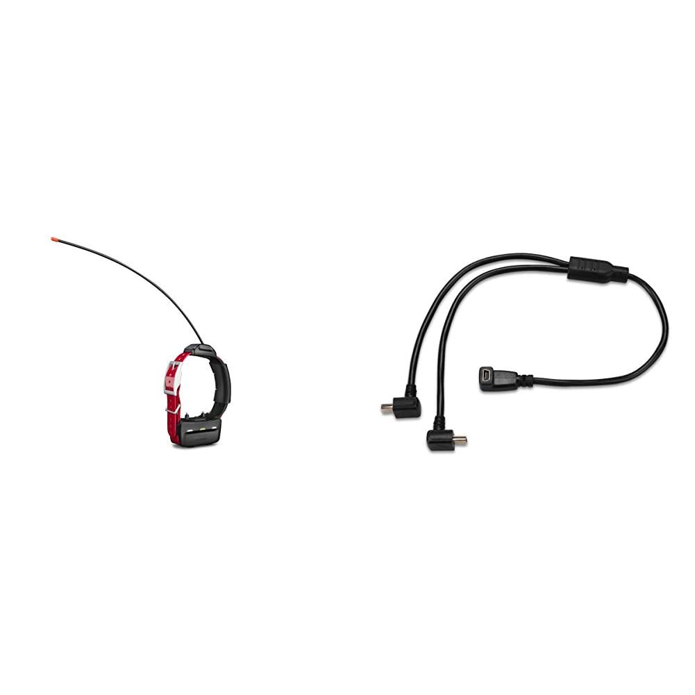 Garmin TT 15 Mini Dog GPS Tracking Collar & Activity Monitor with USB Split Charging Cable - Perfect for Hiking, Running, and Outdoor Adventures with Your Pet