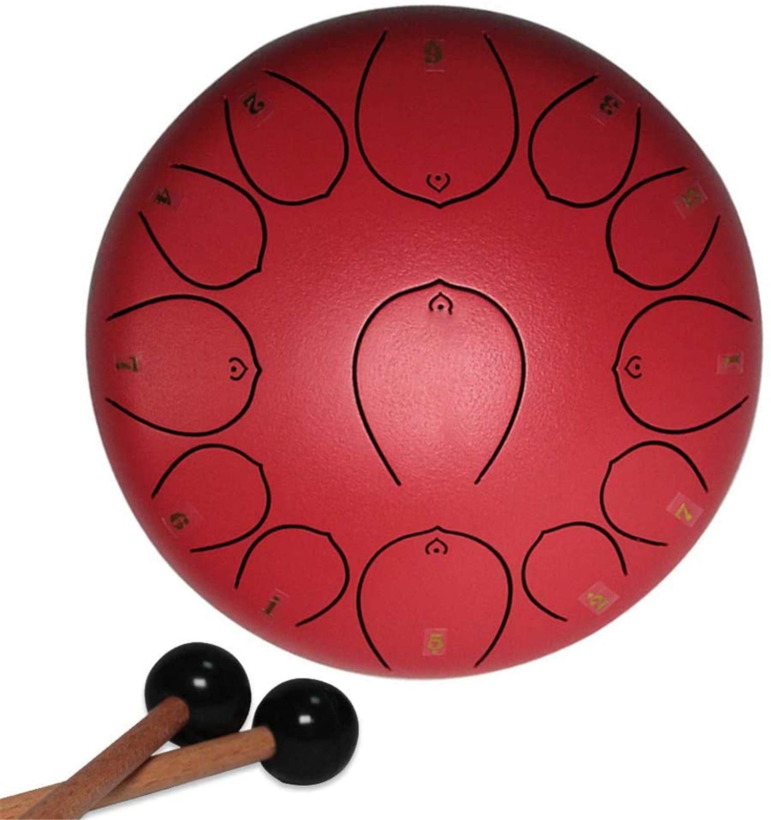 13 Notes 12 Inches Steel Tongue Drum - Titanium Alloy Handpan Tank Drum with Mallets | Lotus Design Percussion Instrument for Meditation, Yoga & Zen | Perfect for Stress Relief, Music Therapy & Live Performances