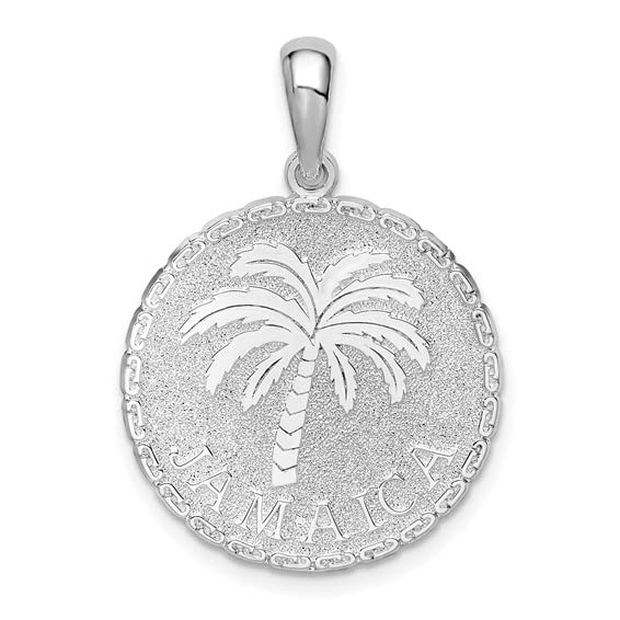 925 Sterling Silver Travel Necklace with Jamaica & Palm Tree Charm Pendant - Perfect for Beach Vacations, Tropical Getaways & Summer Jewelry Gifts