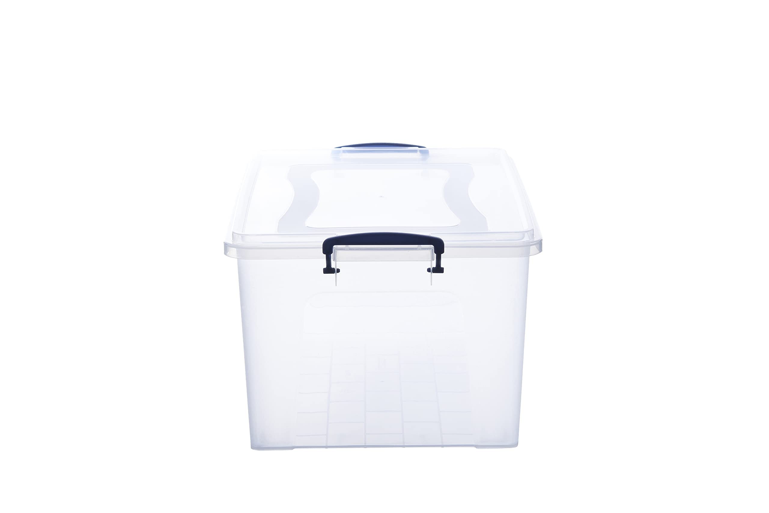 Superior Clear Plastic Storage Boxes with Lids - 12 Pack 28.5 Quart BPA Free Stackable Organizing Bins for Home, Office, School & Dorm - Perfect for Closet Organization, Toy Storage & Pantry Containers