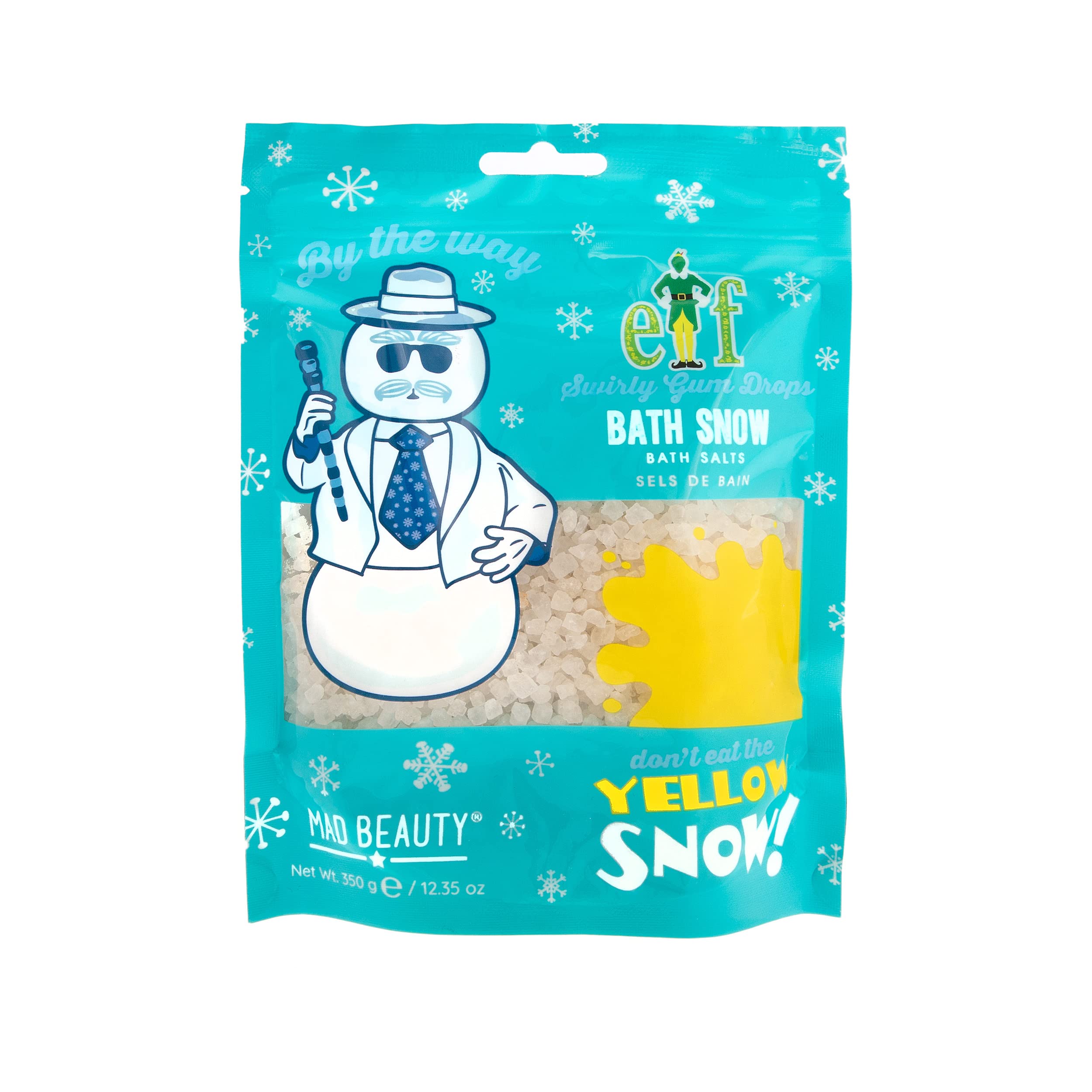 MAD Beauty Warner Bros Elf Yellow Snow Bath Salts - Gum Drop Scented Body Care for Relaxation & Healthy Glowing Skin | Christmas Gag Gift & Holiday Self-Care | Perfect for Spa Nights, Stress Relief & Festive Gifting