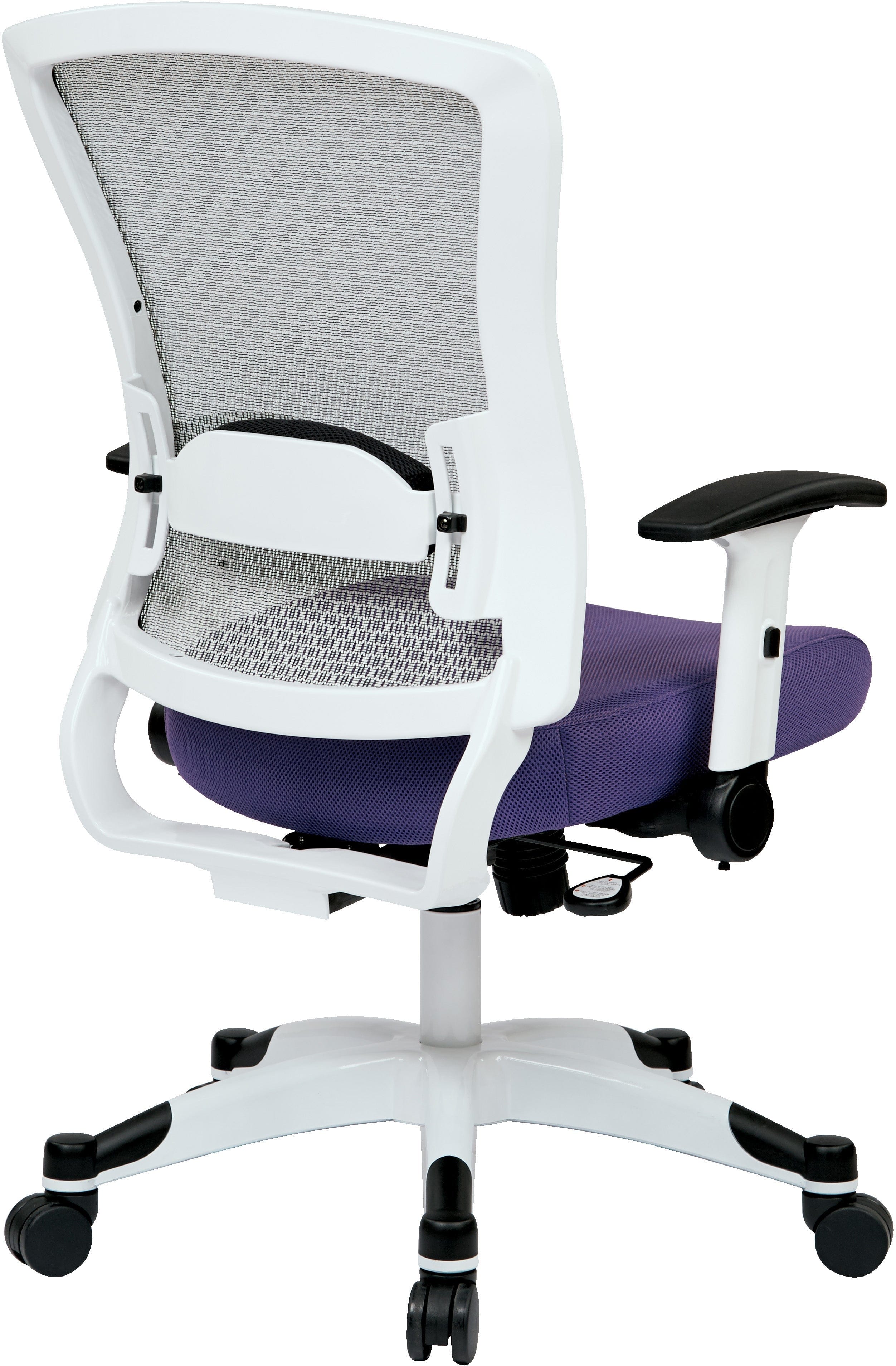 Office Star White Frame Managers Chair - Ergonomic Mesh Back, Adjustable Height, Fun Colors (317W W1C1F2W) - Perfect for Home Office, Conference Rooms & Executive Workspaces