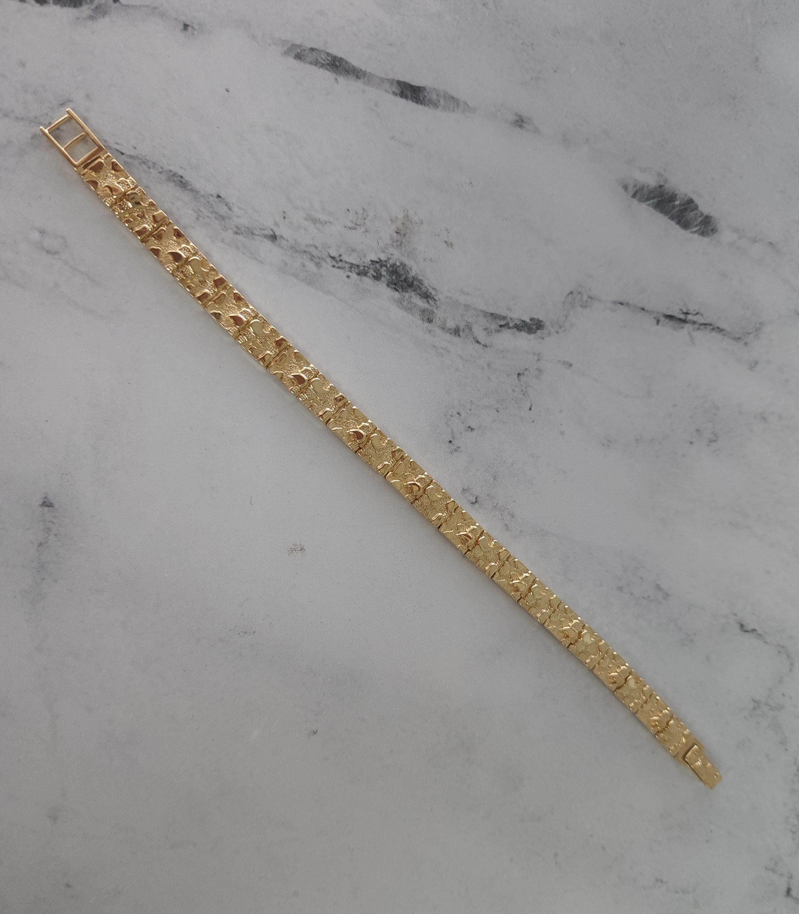 7MM Nugget Tennis Bracelet 14k Yellow Gold for Women - Elegant Stackable Jewelry for Weddings, Parties & Everyday Wear