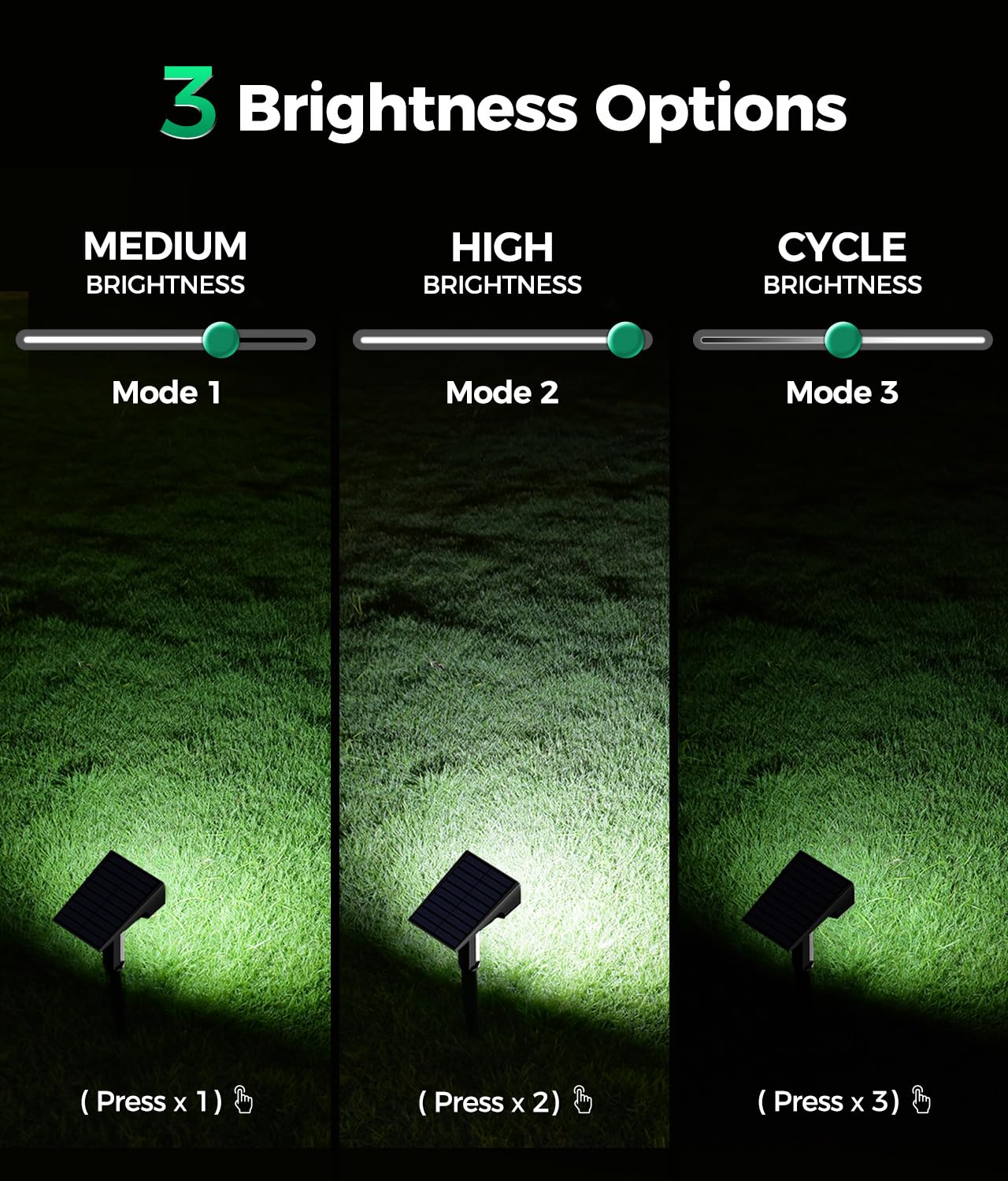Airmee 30 LED Solar Outdoor Spotlights - IP68 Waterproof, 3 Lighting Modes, 40,000H Lifespan, Auto On/Off - Cold White (6 Pack) for Garden, Yard, Pathway & Landscape Lighting | Perfect for Patio, Deck, Driveway & Backyard Illumination