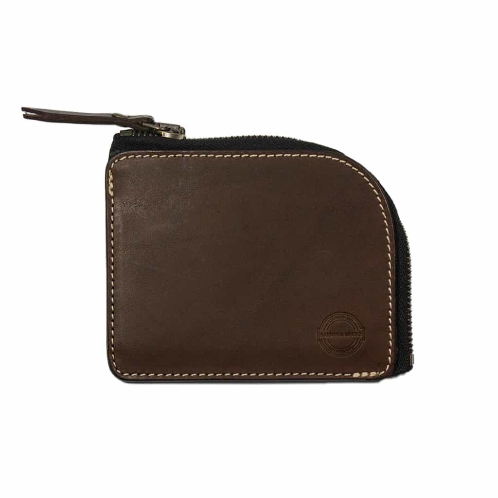 Barnes & Moore Mariners Zip Wallet in Deep Honey - Premium Leather RFID Blocking Wallet for Men - Ideal for Travel, Business & Everyday Use